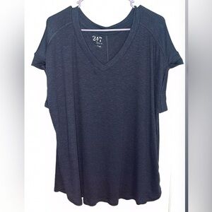 247 Navy V-Neck Short Sleeve Tee